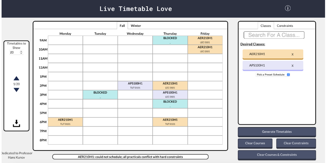 Timetable Generator preview